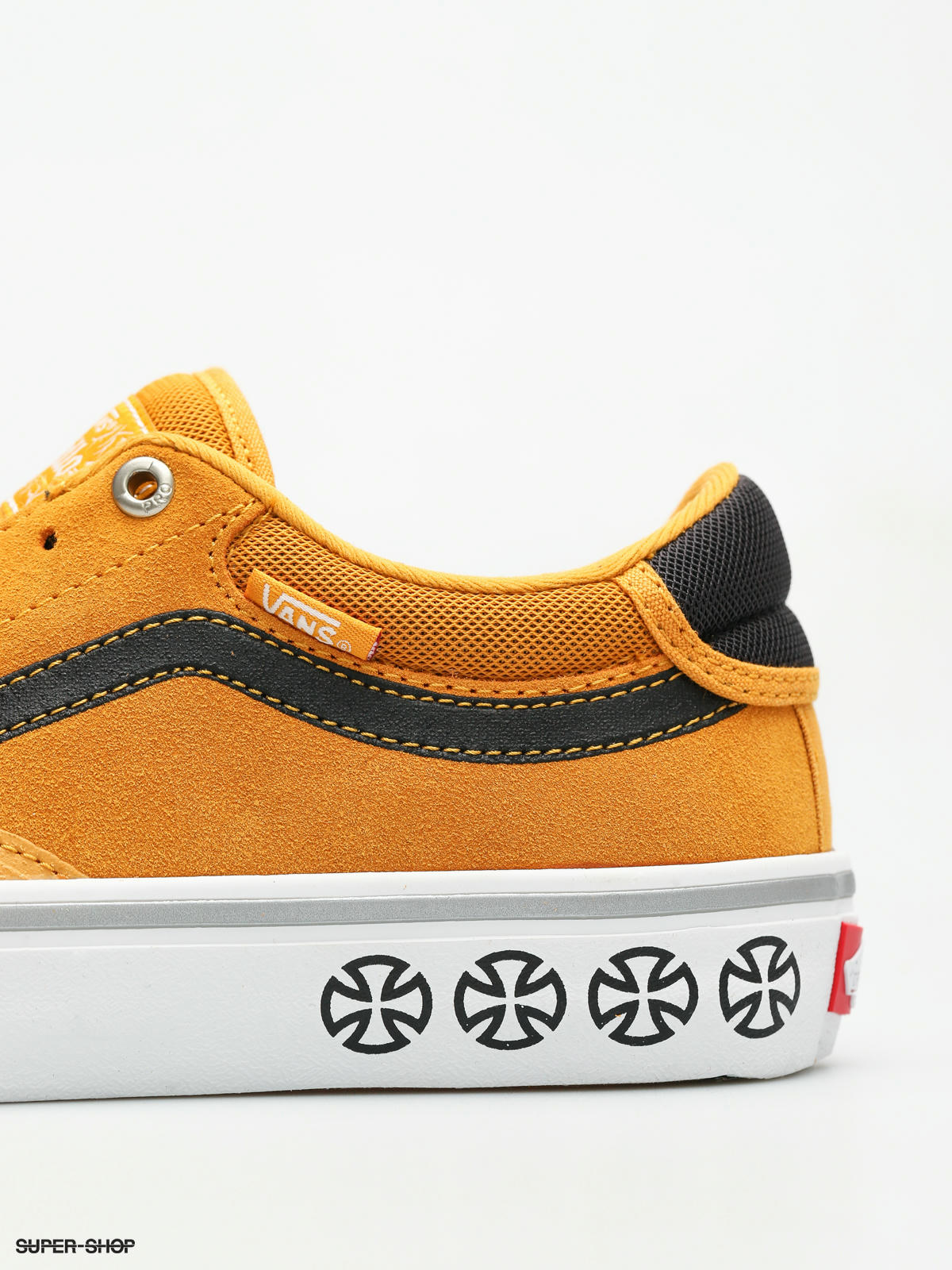 vans x independent tnt adv prototype sunflower & white skate shoes