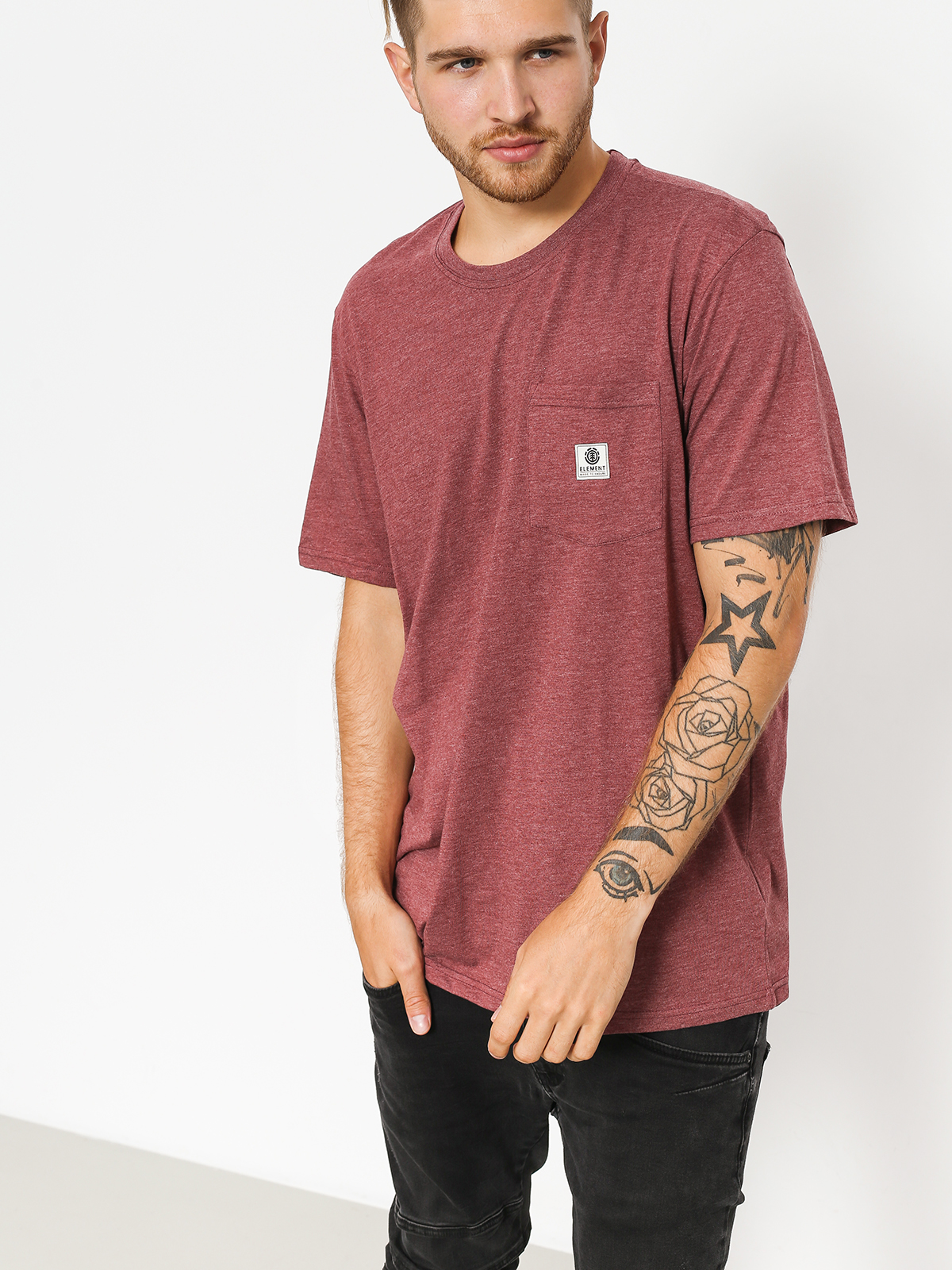 Element T-Shirt Basic Pocket Label (oxblood heather)