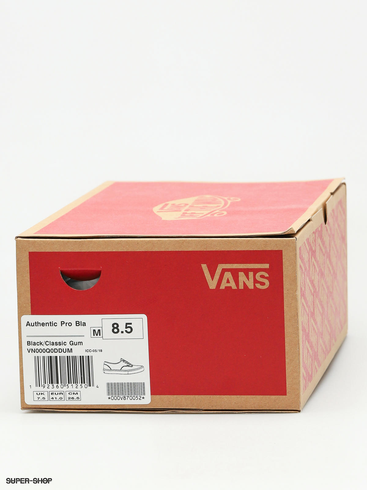 Vans authentic pro black best sale classic gum