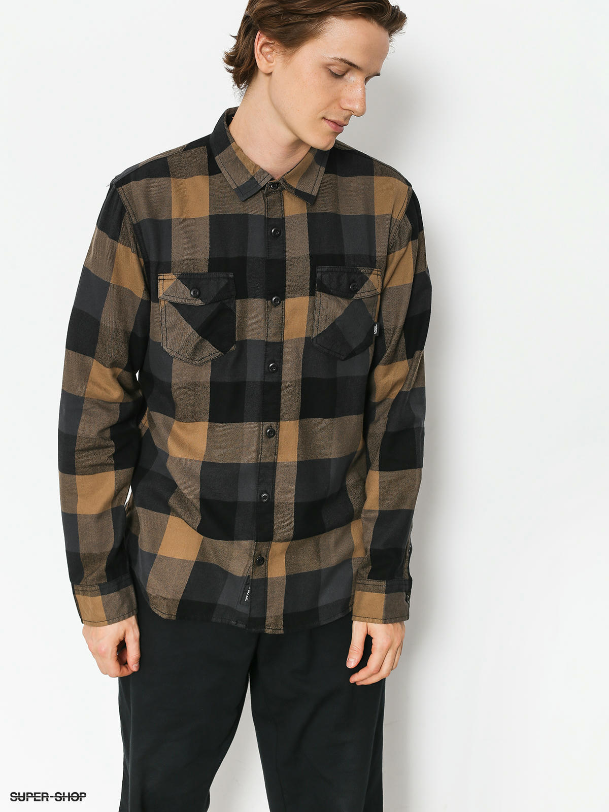 vans flannel black