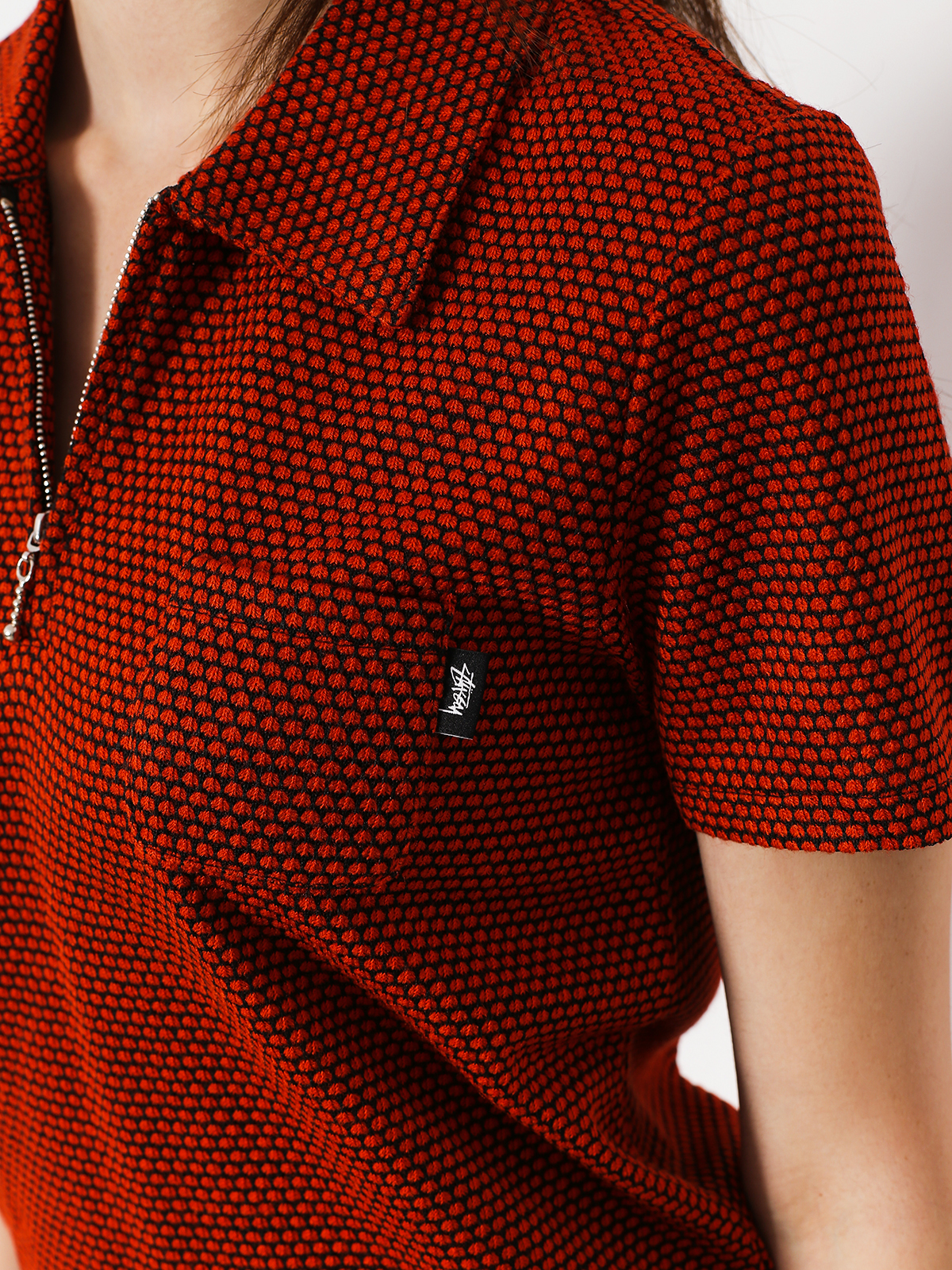 Stussy cable ss polo shirt orange ニットポロ Stussy cable ss polo shirt orange ニットポロ