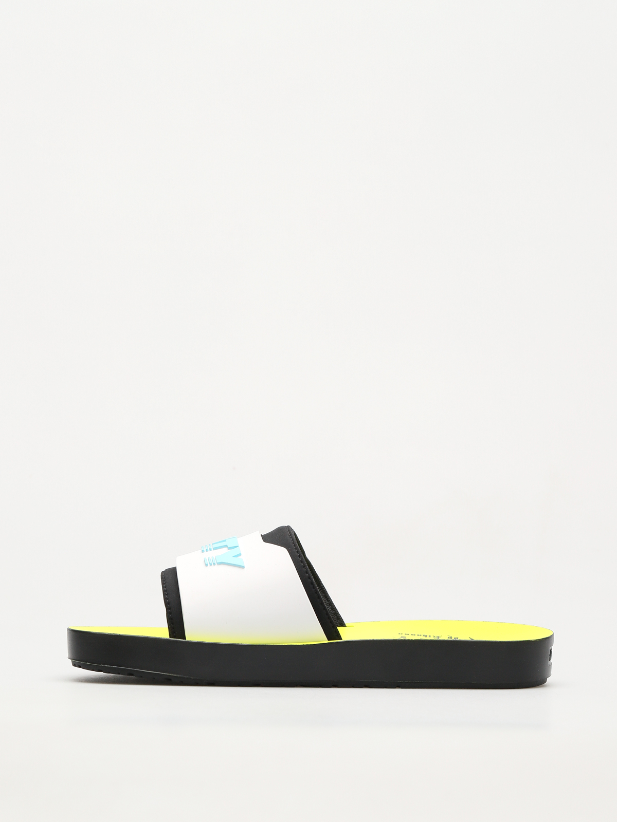 puma black and yellow slippers