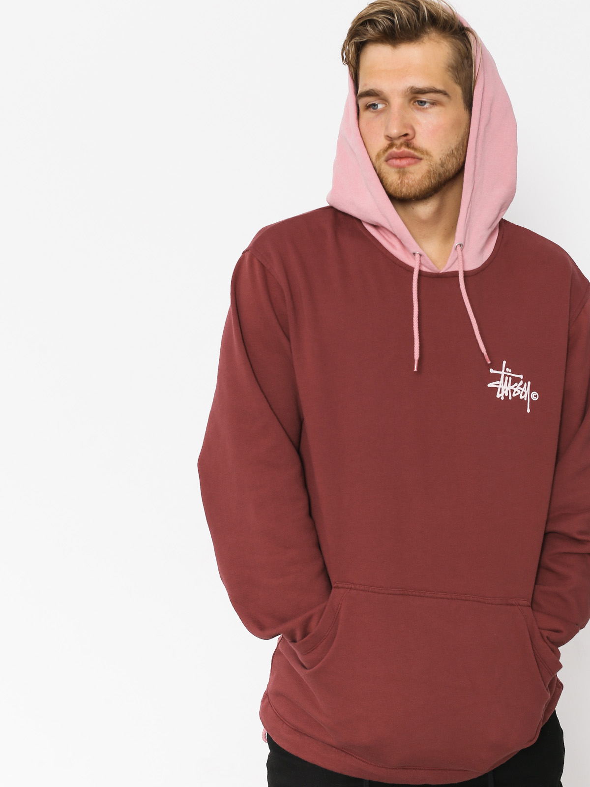 Stussy Hoody Two Tone HD (burgundy)