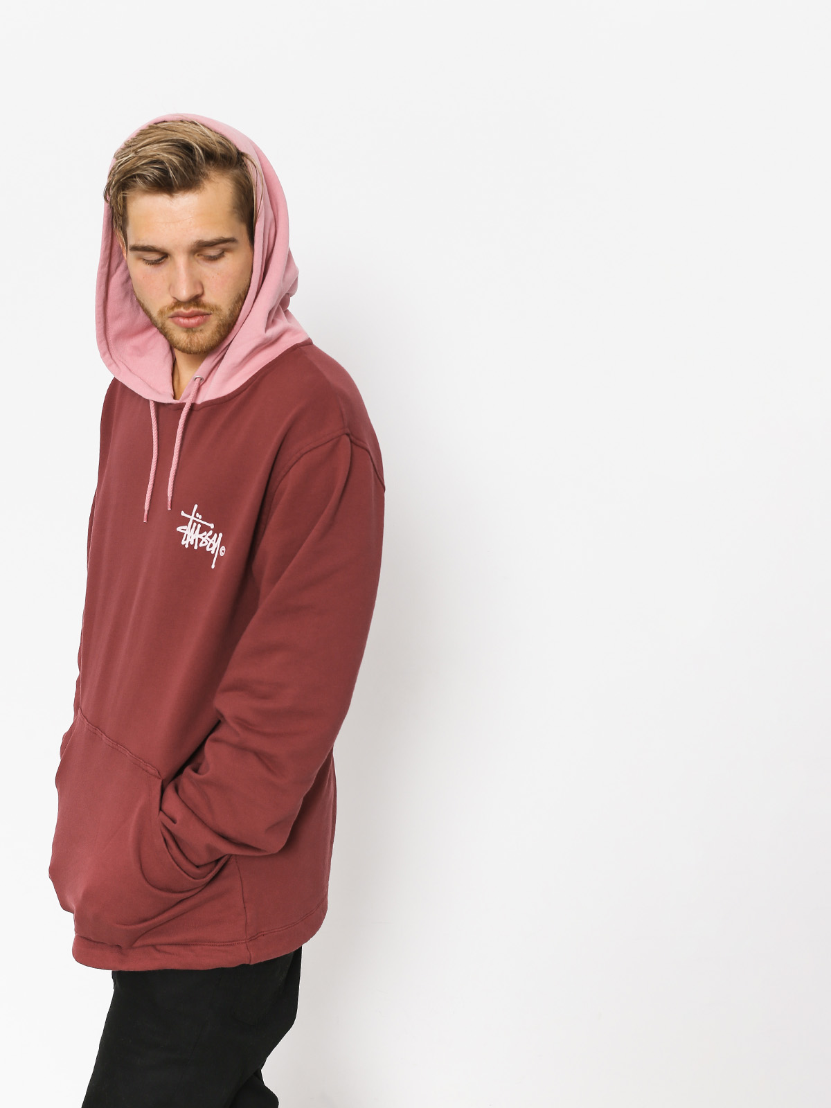 Stussy Hoody Two Tone HD (burgundy)