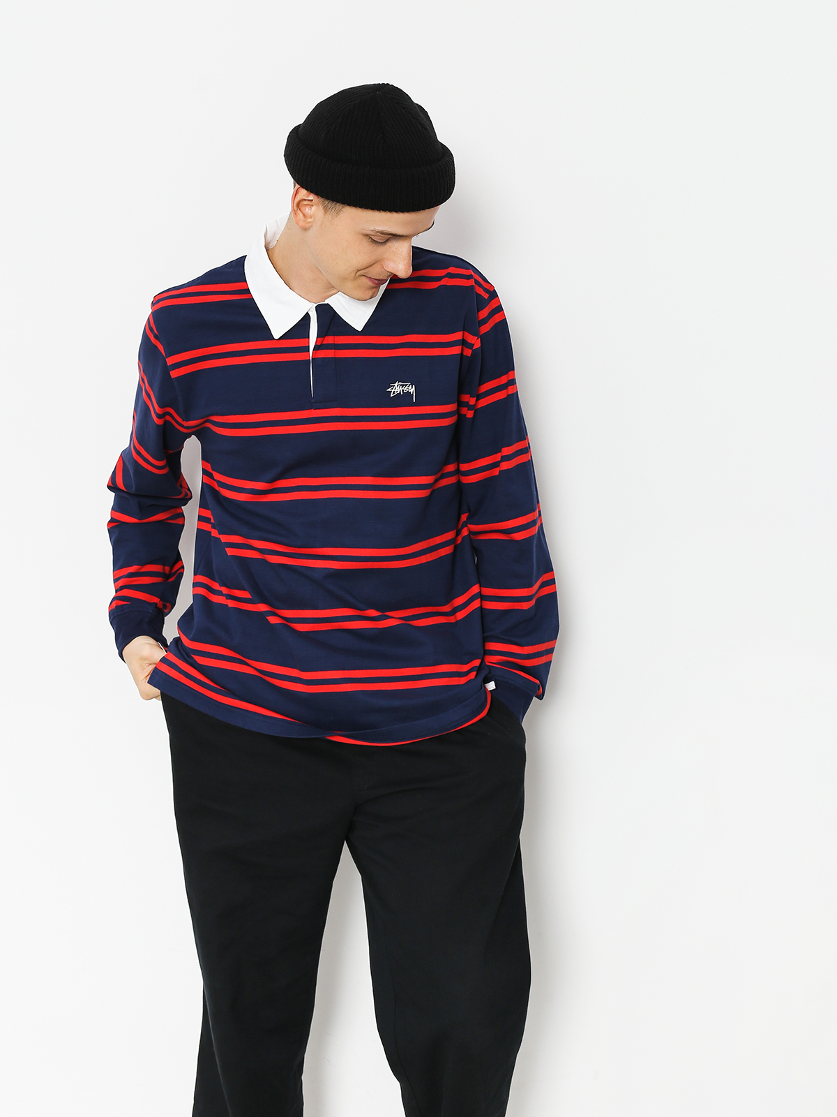Stussy Longsleeve Desmond Stripe Rugby (navy)