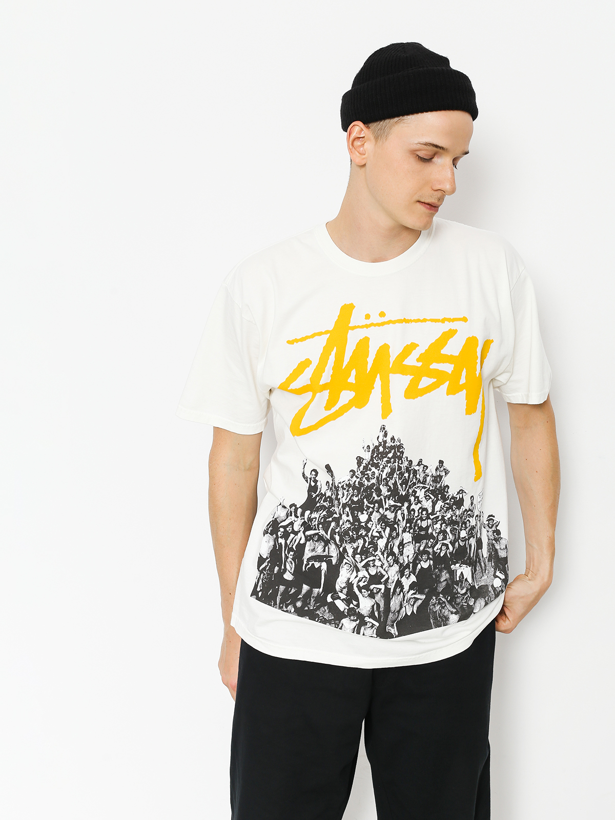 Stussy T-shirt Beach Mob Pig Dyed (natural/yellow)