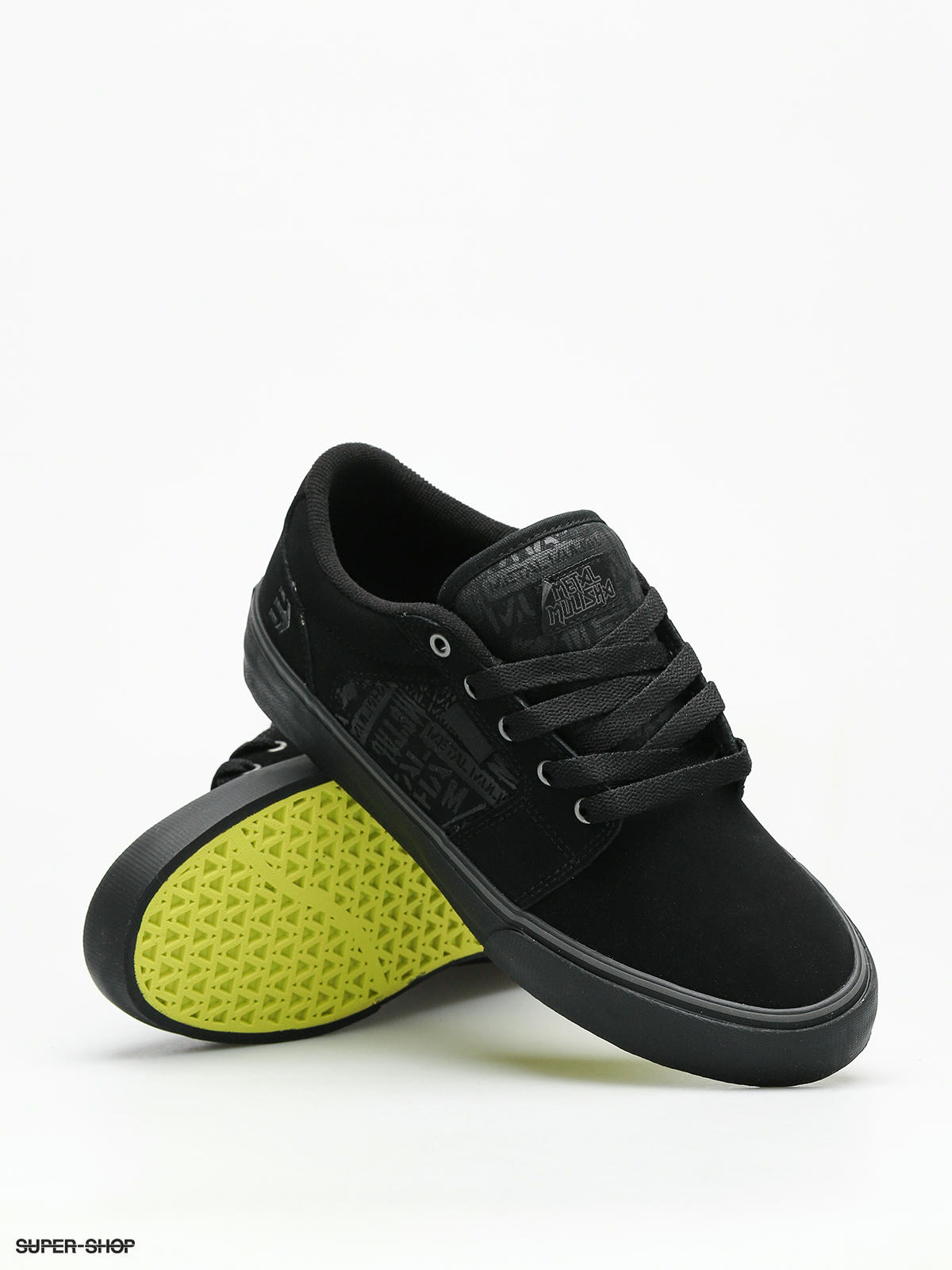 Herren Etnies x Metal Mulisha Men's Barge LS Low Top Sneaker Shoes Black  Lime Skate LA1887743