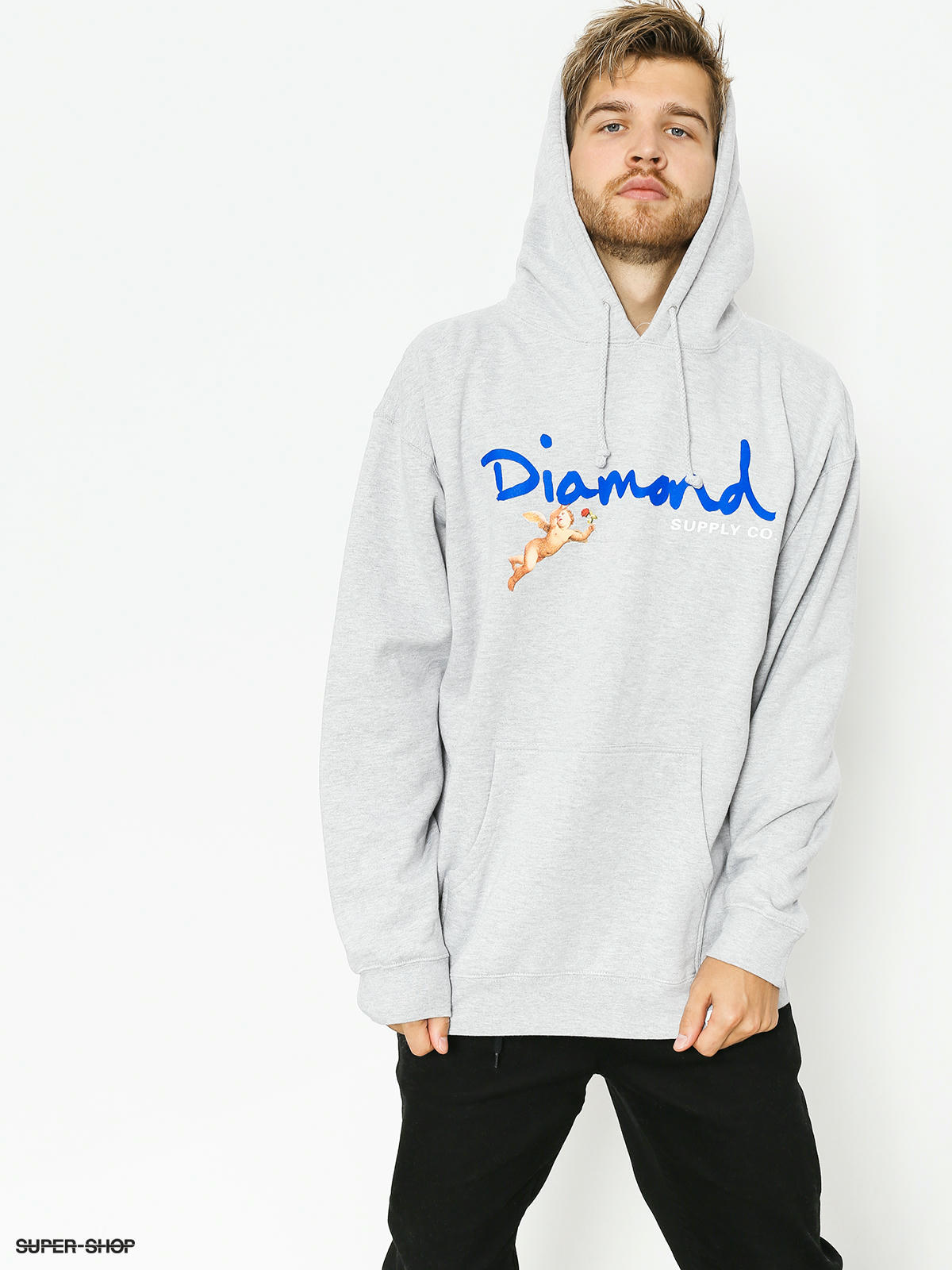 diamond supply co grey hoodie