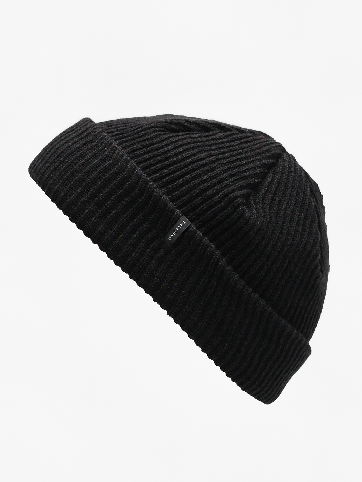 black mini fisherman beanie
