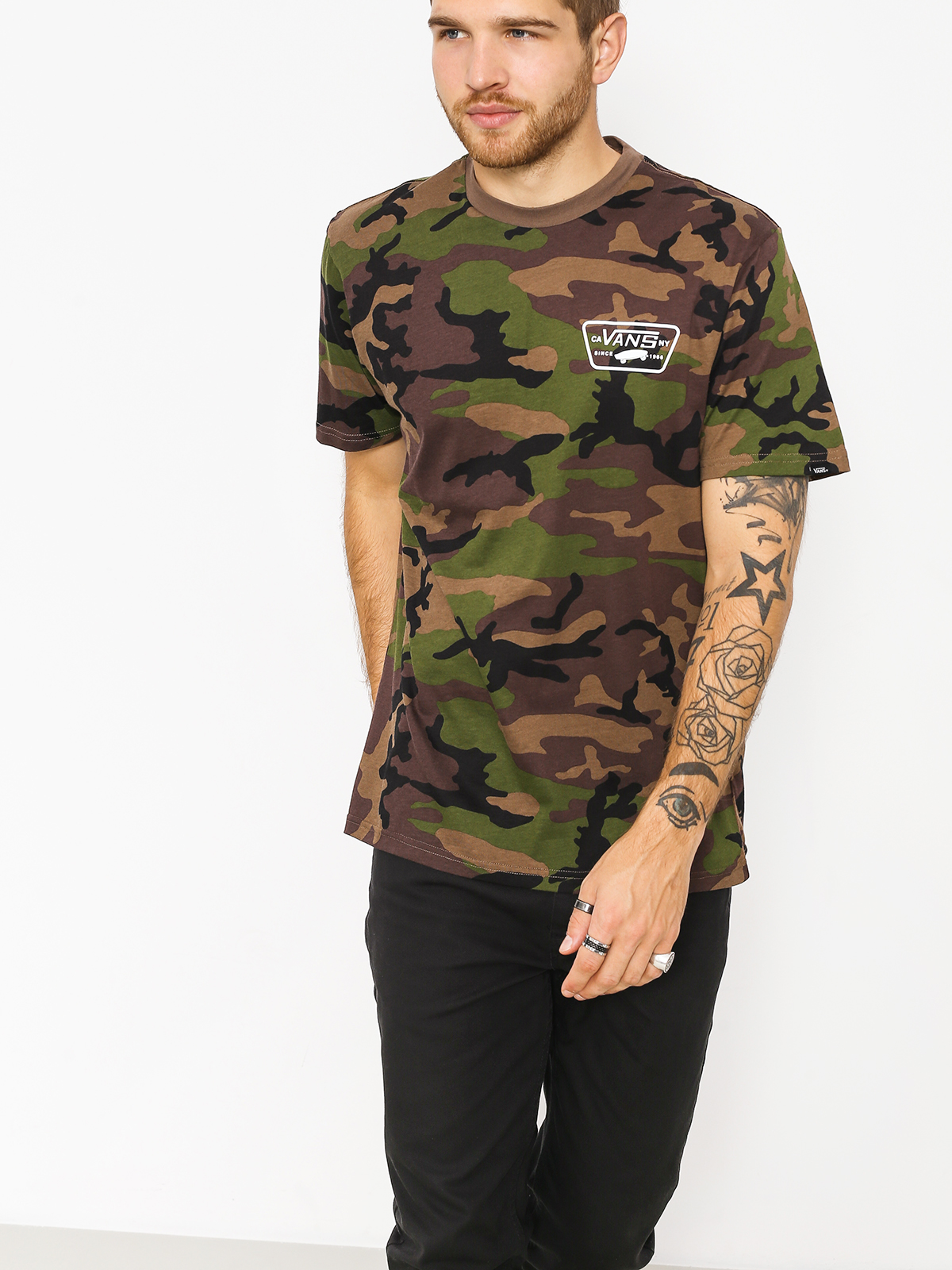 Vans T-shirt Full Patch Back (camo/white)