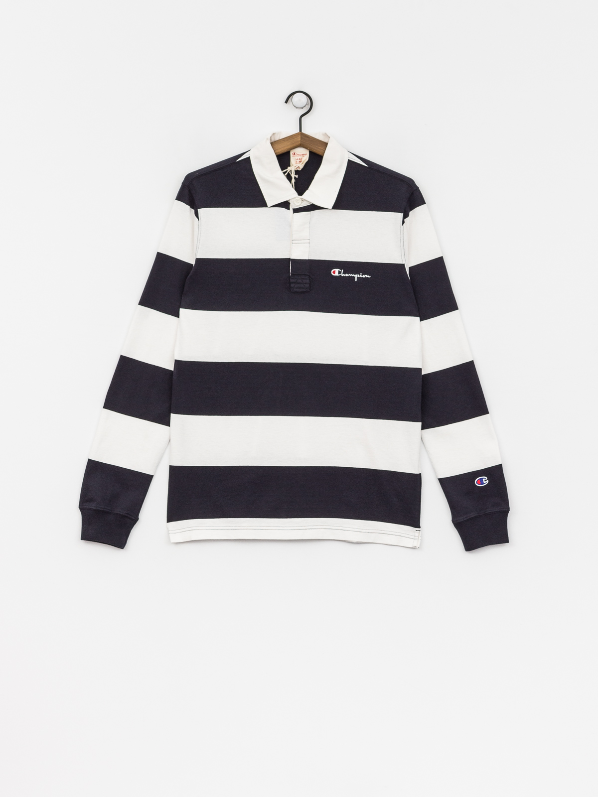 Champion Longsleeve Long Sleeve Polo T Shirt (nny/wht)