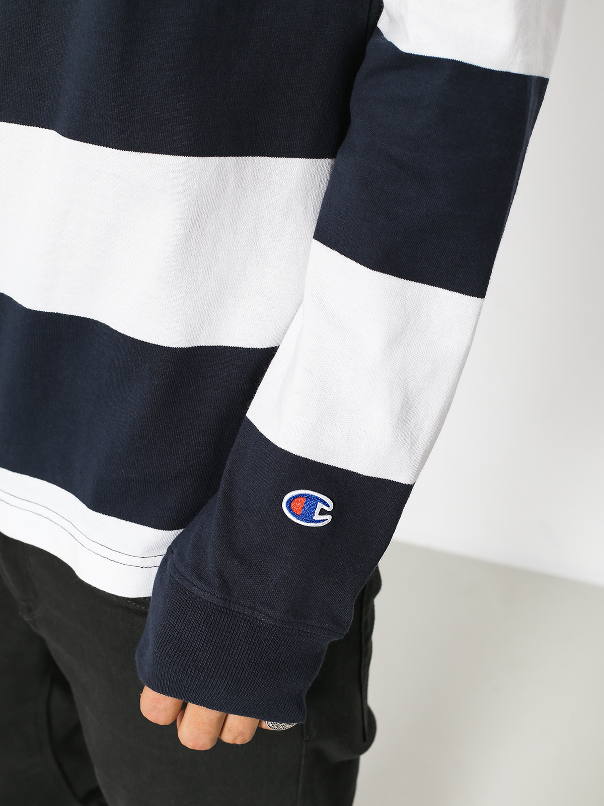 Champion Longsleeve Long Sleeve Polo T Shirt (nny/wht)