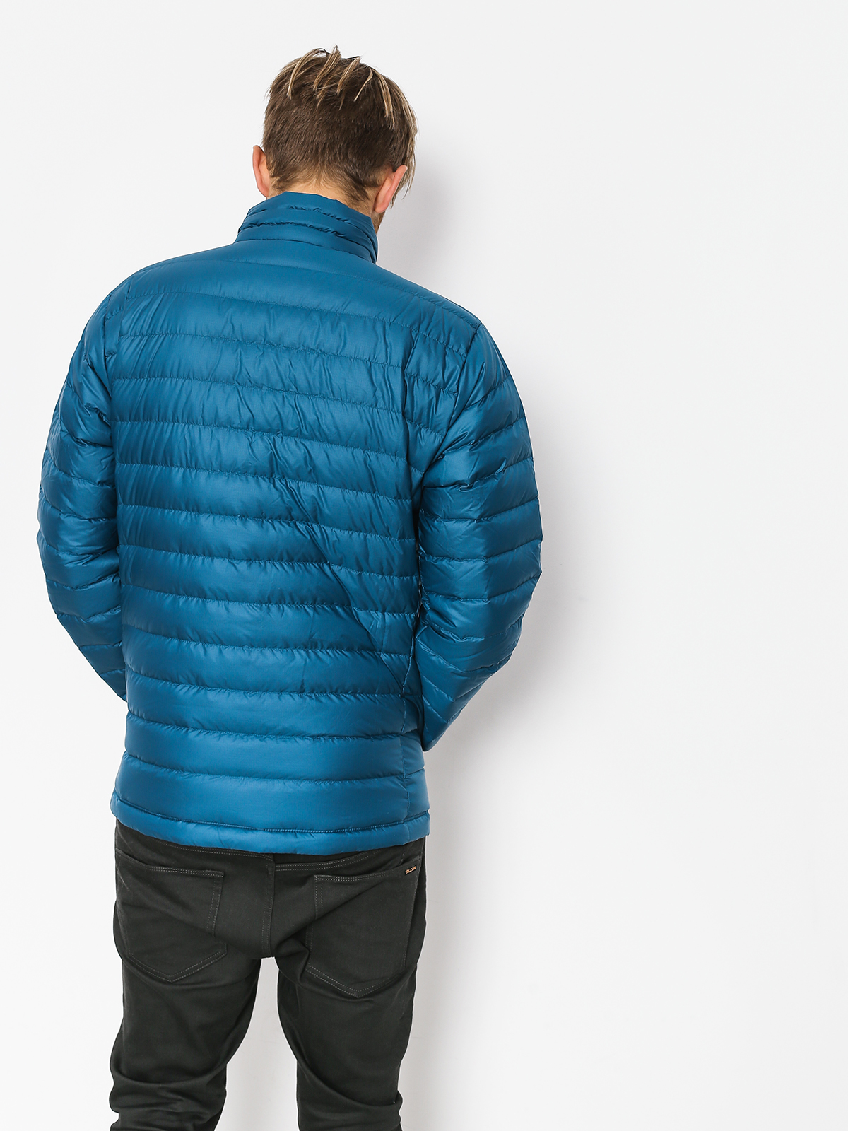 Patagonia Jacket Down Sweater navy blue (big sur blue w/fire red)