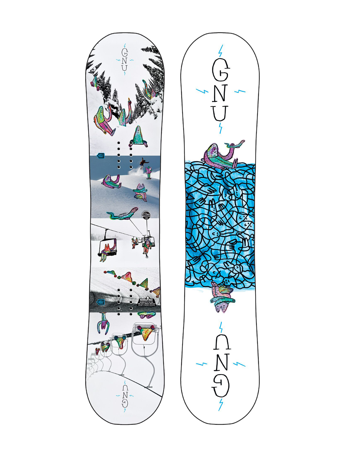 Gnu Snowboard Asym Recess Btx (multi)