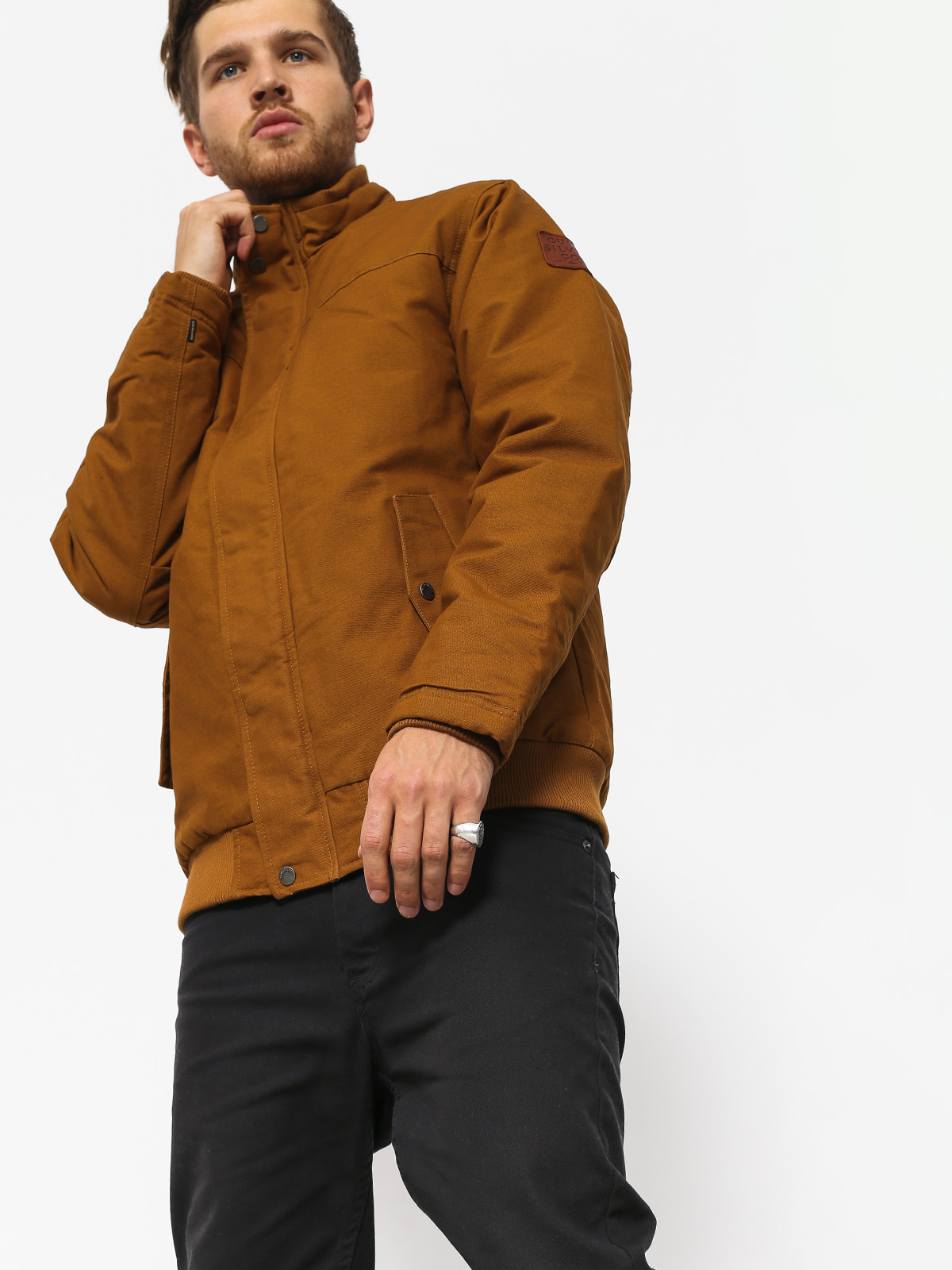 ジャケット・アウター brook Brown Brook Zip Blouson Quiksilver Jacket Brooks Full Zip - brown (rubber)