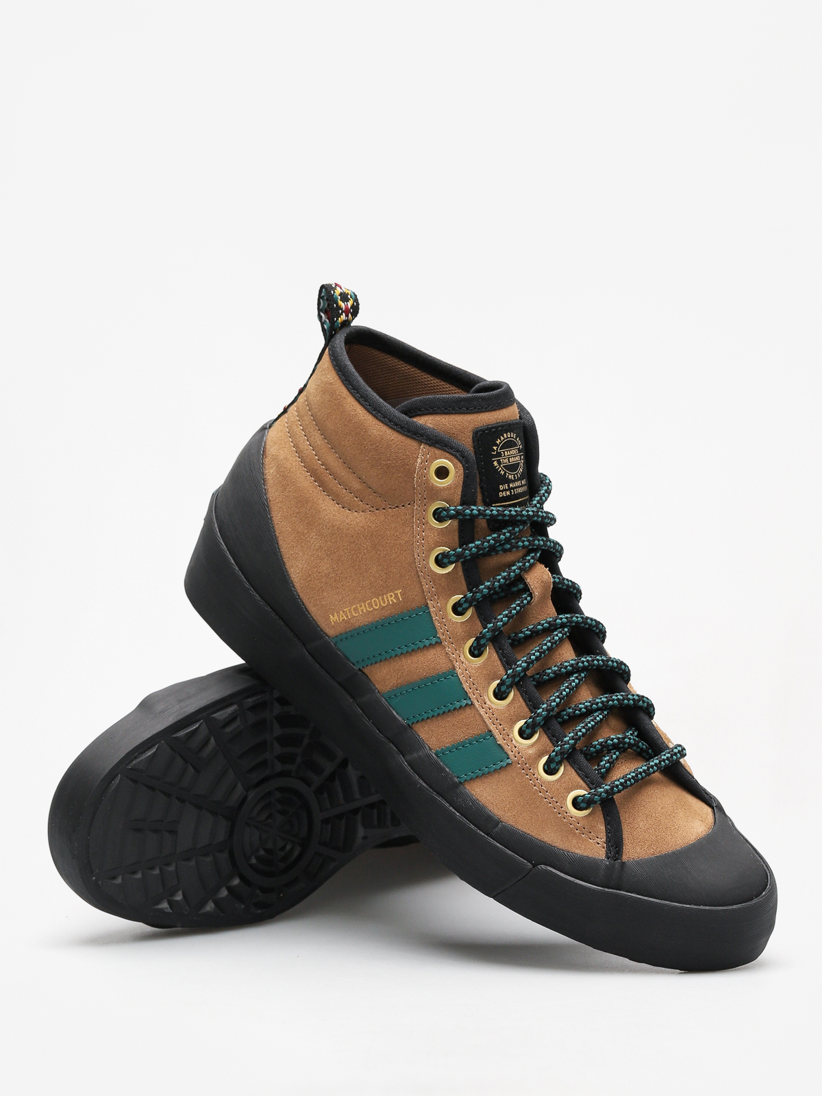 adidas Shoes Matchcourt High Rx3 (rawdes/nobgrn/cblack)