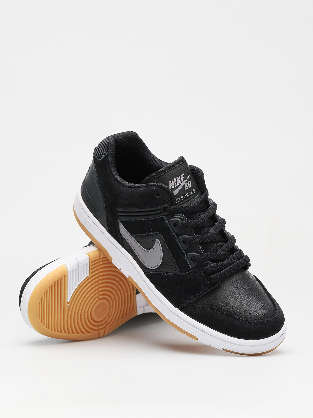 Nike SB Sb Air Force II Low Shoes (black/gunsmoke white gum light brown)