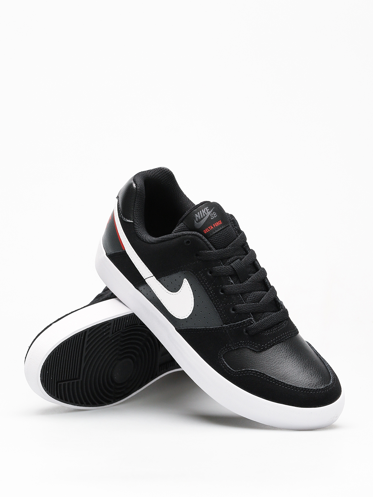 Nike SB Sb Delta Force Vulc Shoes (black/white habanero red)