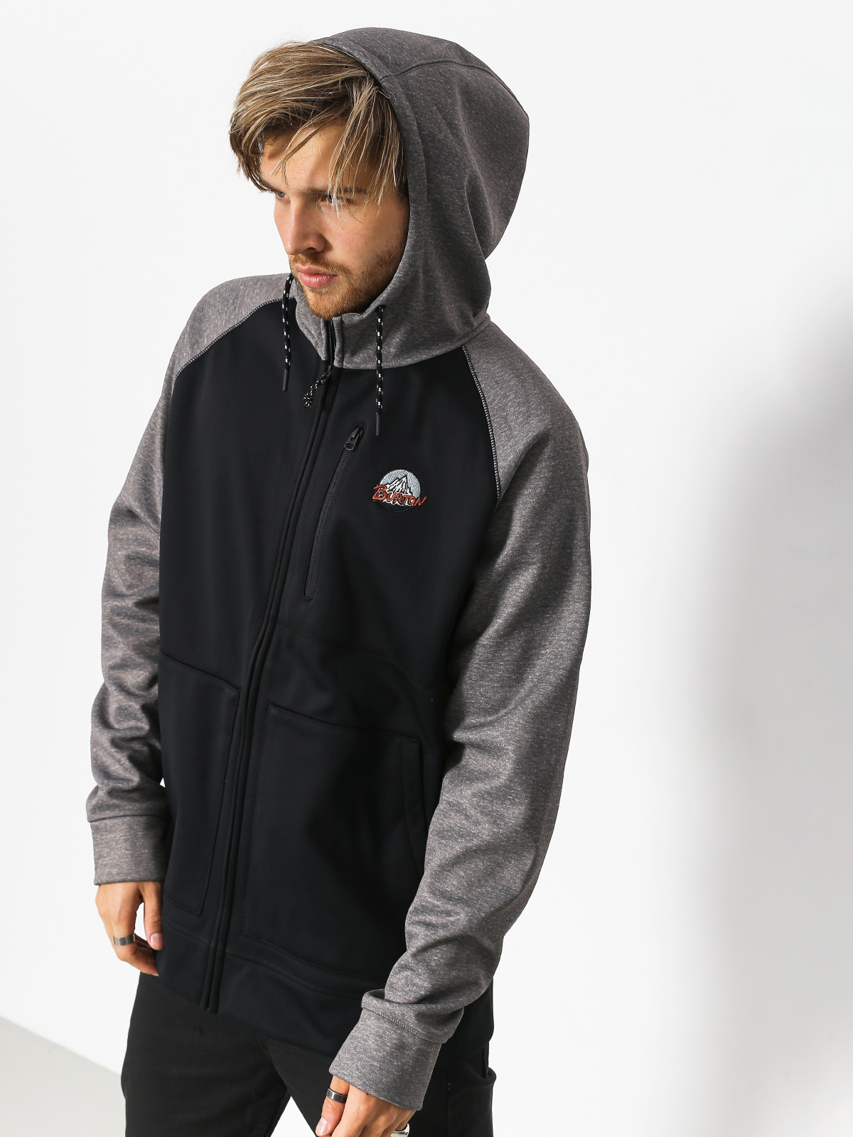 Mens Burton Active sweatshirt Crown Bndd ZHD (trublk/mnthtr)