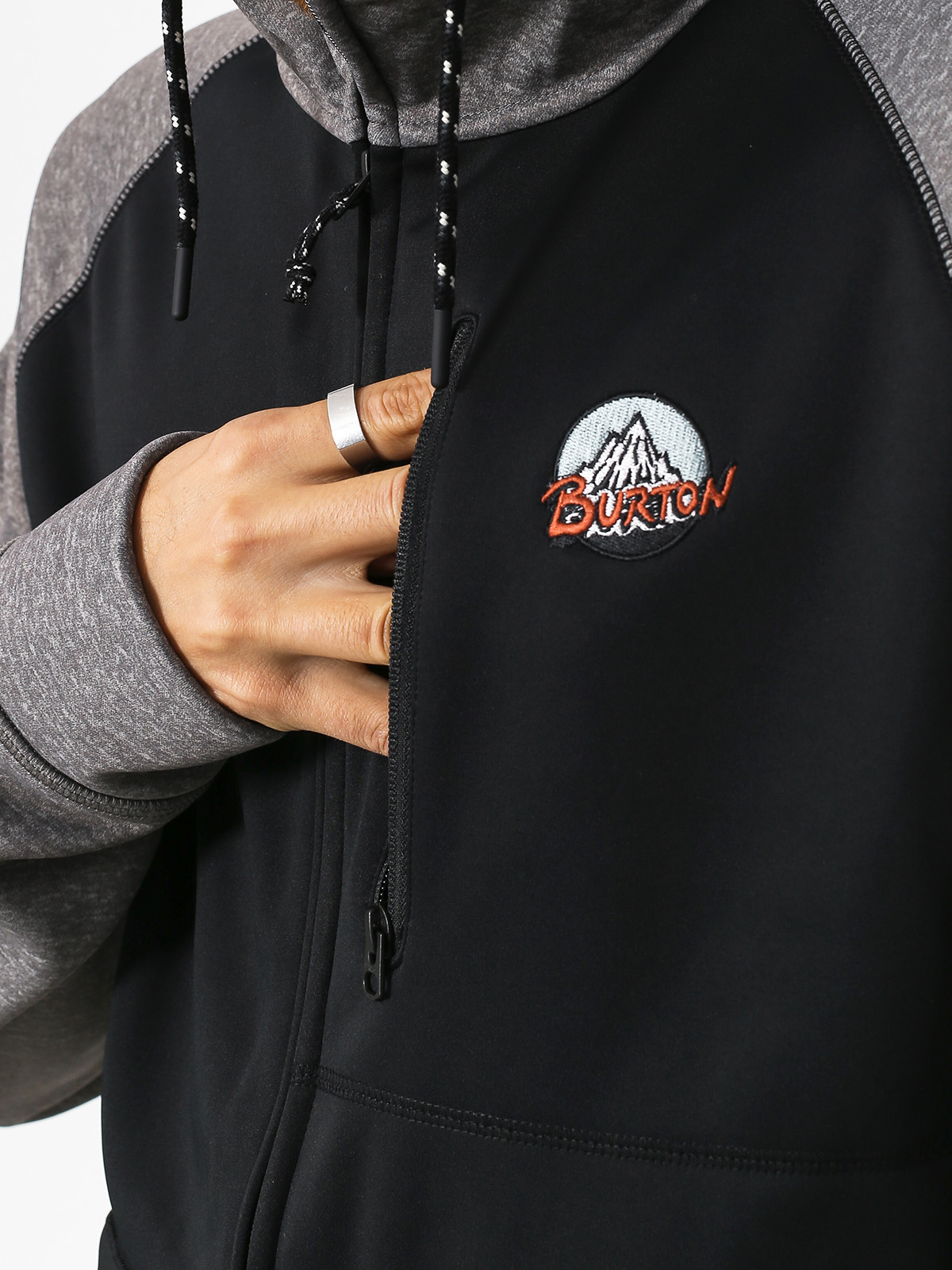 Mens Burton Active sweatshirt Crown Bndd ZHD (trublk/mnthtr)