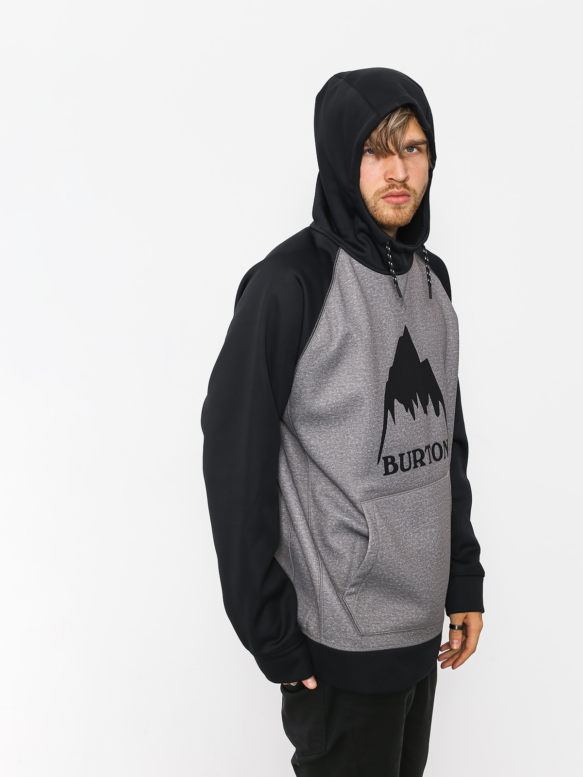 Mens Burton Active sweatshirt Crown Bndd HD (htrmnt/trublk)