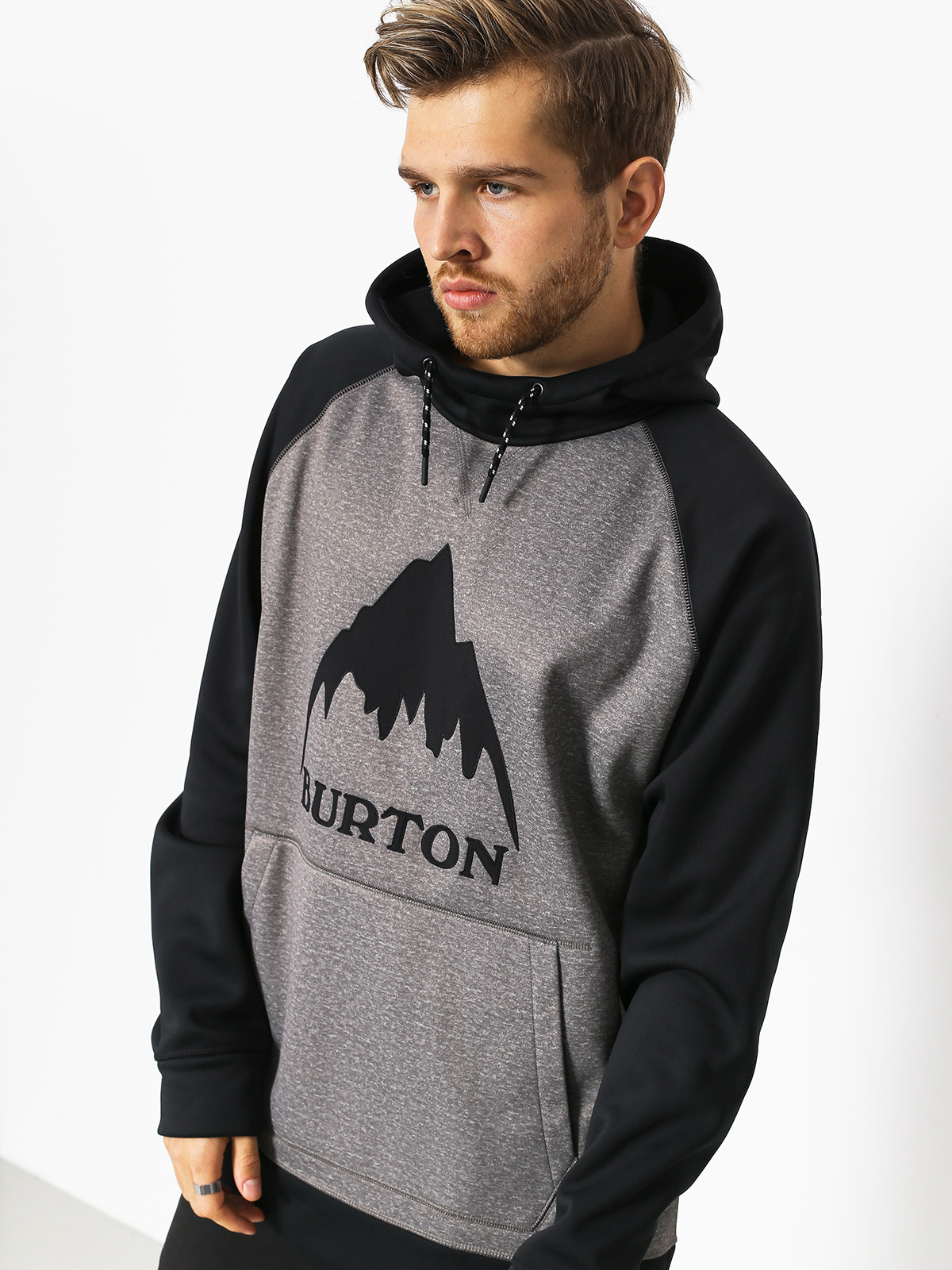 Mens Burton Active sweatshirt Crown Bndd HD (htrmnt/trublk)