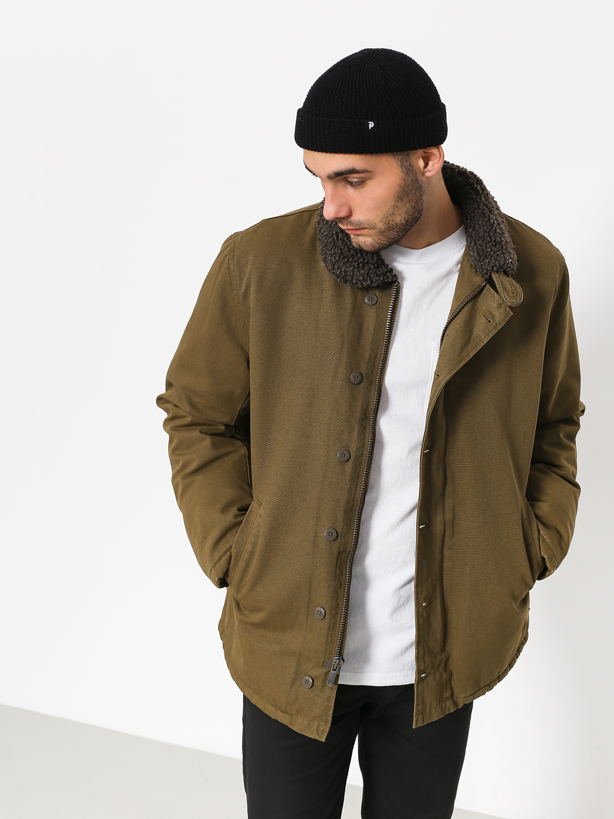 brixton mast jacket olive