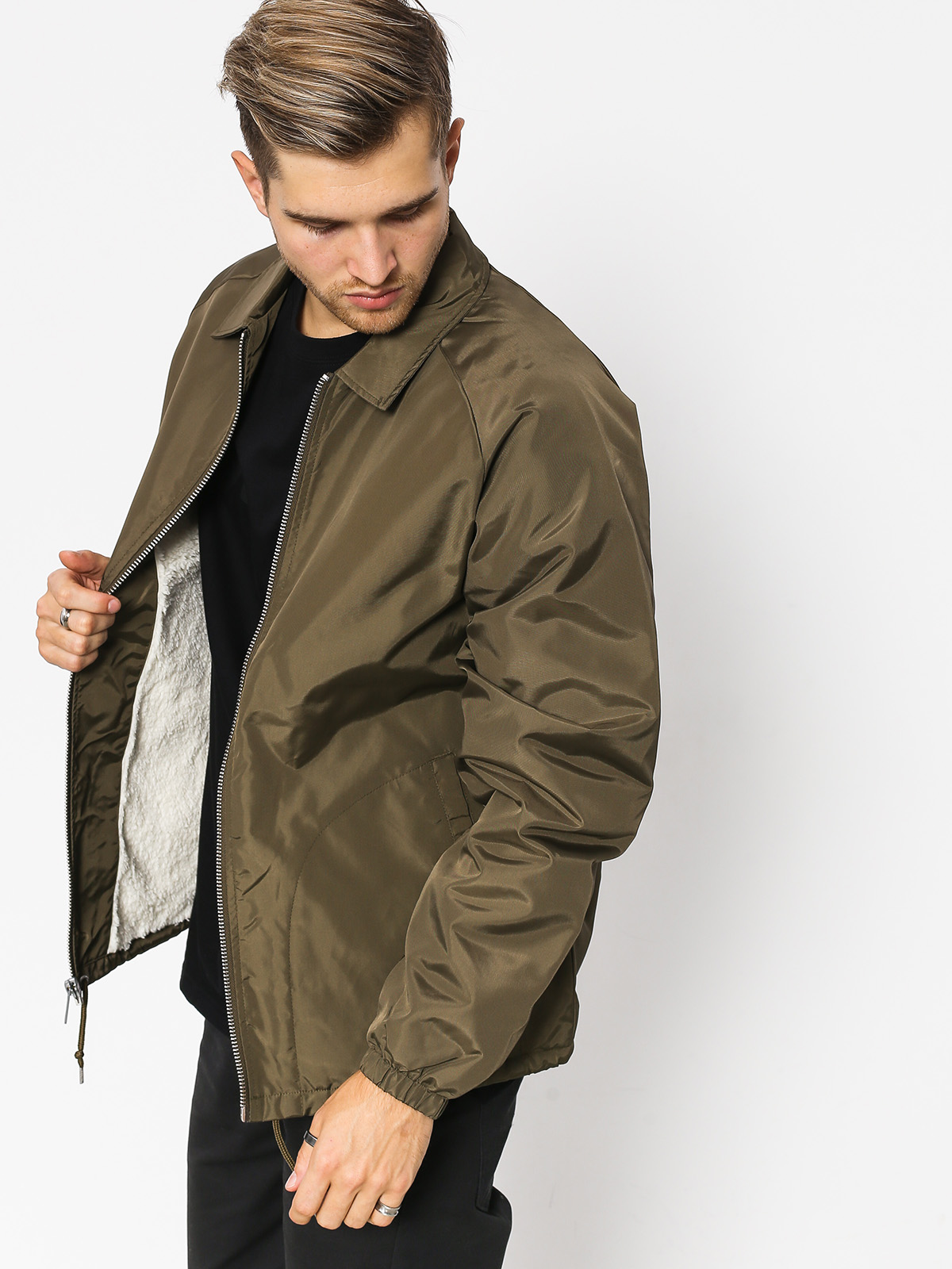 Brixton Claxton Collar Sherpa Jacket (olive)