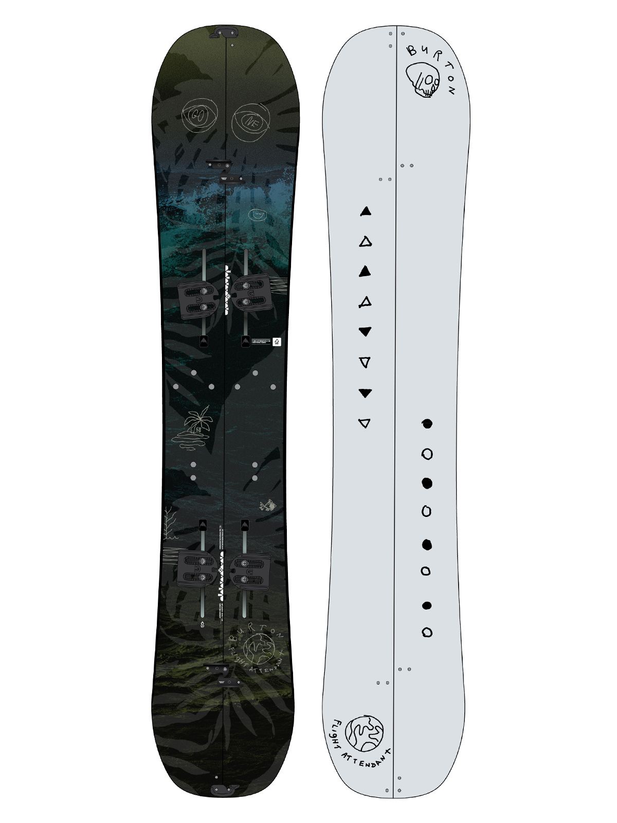 Mens Burton Snowboard Flight Attendant Split (multi)