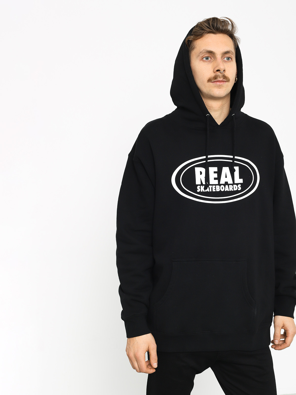 Real Og Oval HD Hoodie (black/white)