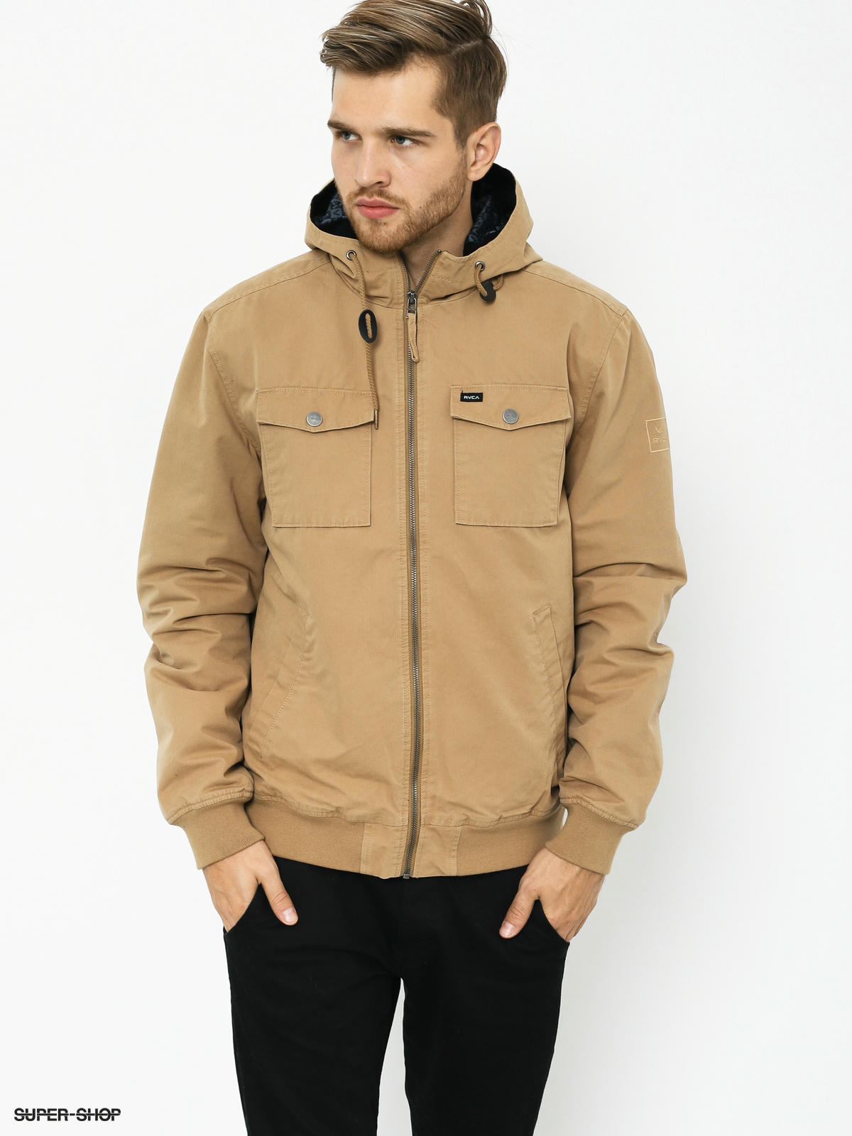 Rvca hooded 2025 bomber jacket