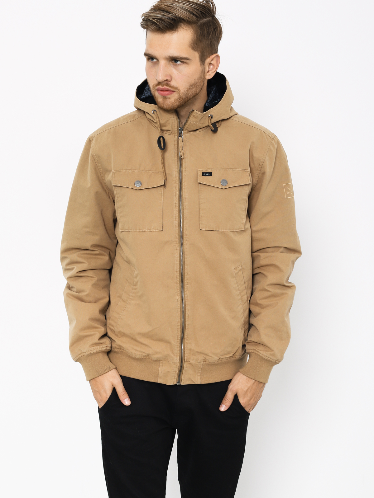 RVCA Hooded Bomber II Jacket (dark sand)