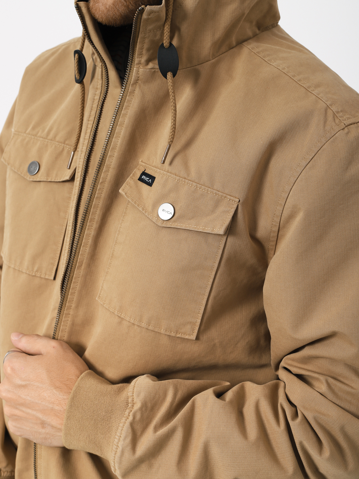 RVCA Hooded Bomber II Jacket (dark sand)