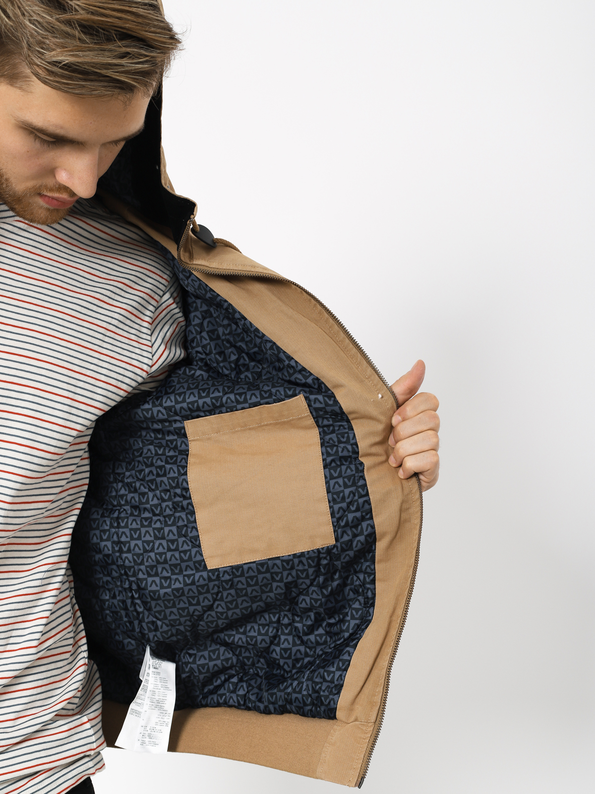 RVCA Hooded Bomber II Jacket (dark sand)