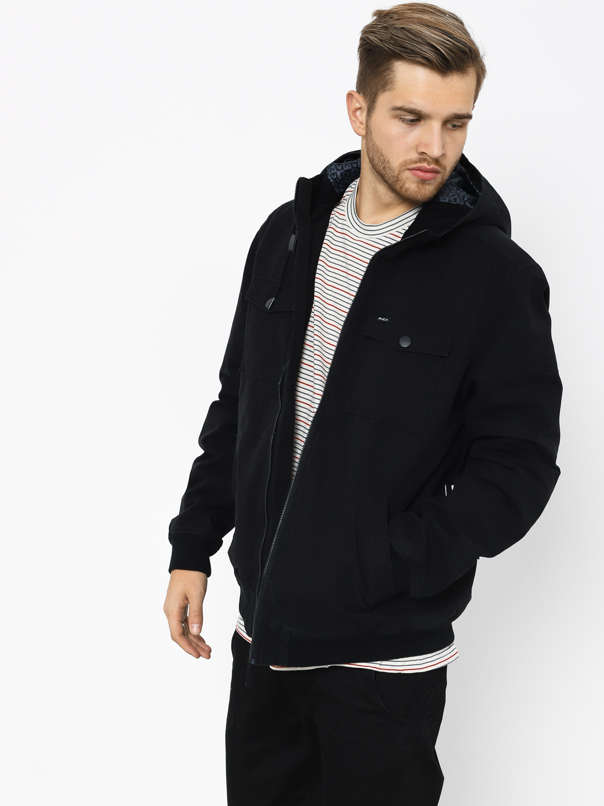RVCA Hooded Bomber II Jacket (rvca black)