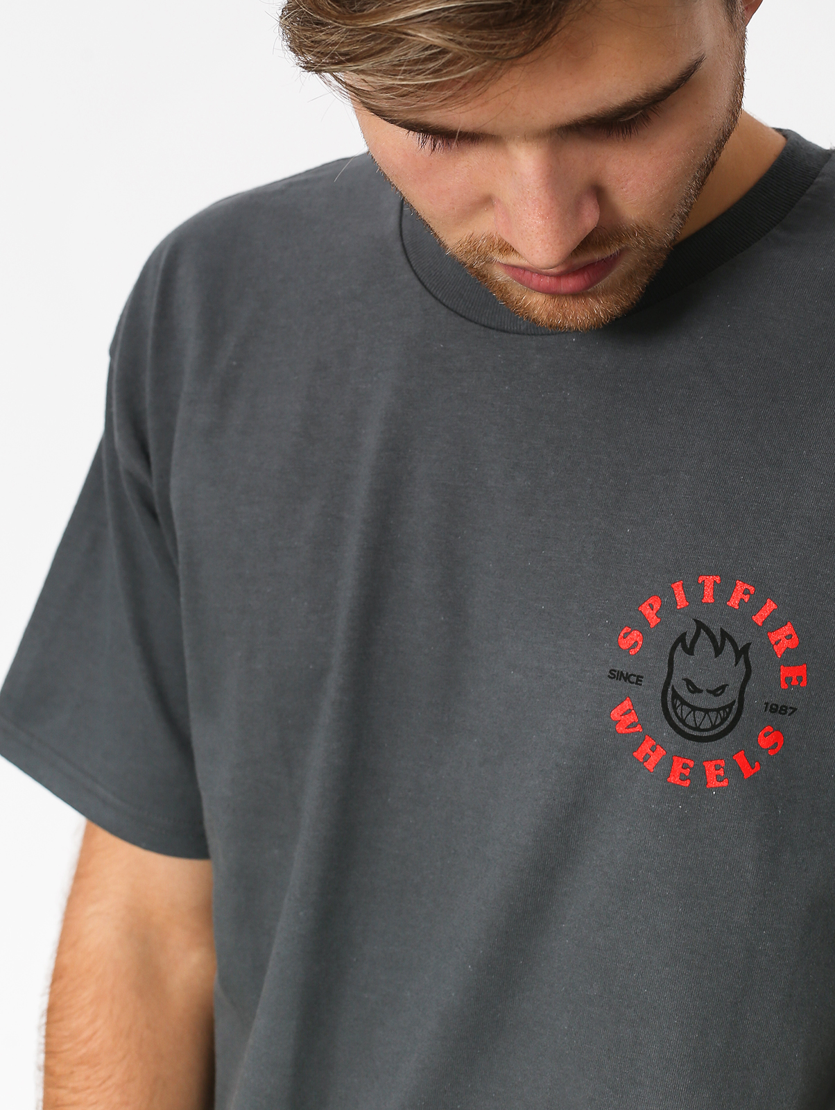 Spitfire T-shirt Classic Bghd (charcoal/red)