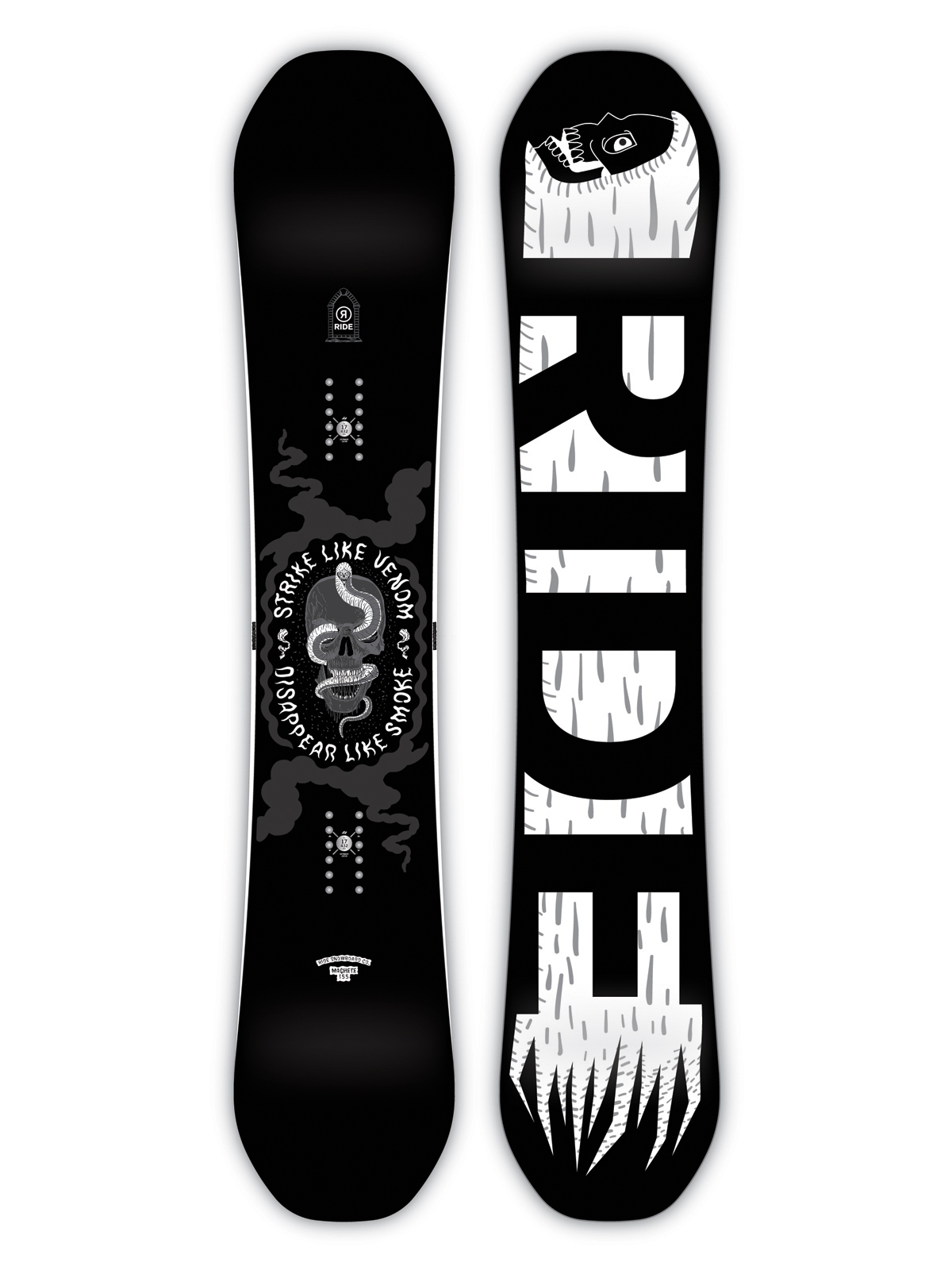 Mens Ride Snowboard Machete (white/black)