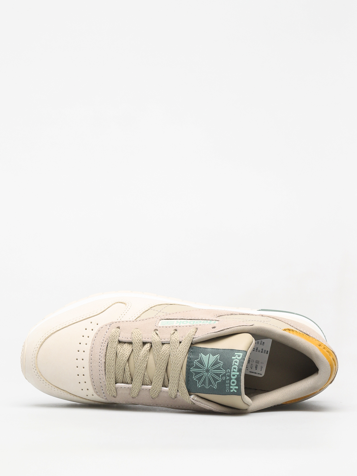 Reebok Classic Leather Shoes Wmn (cb spr neutral/sandtrp/wd khaki/wht/chalk grn)