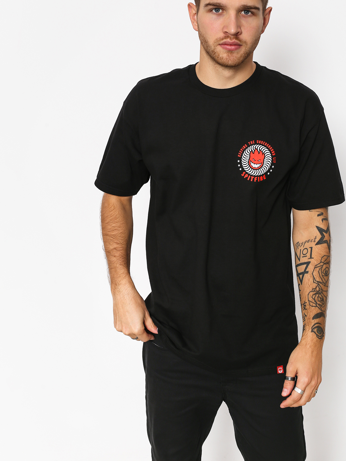 Spitfire T-shirt Ktul (black/red/white)