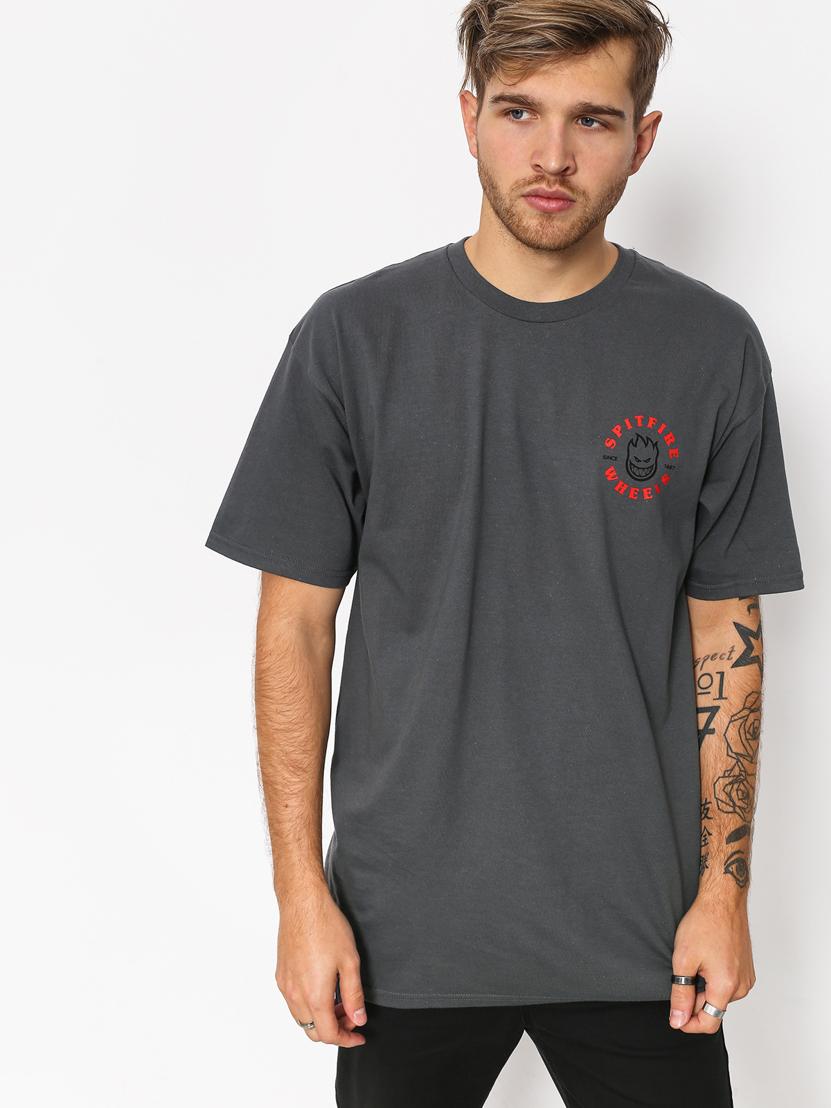 Spitfire T-shirt Classic Bghd (charcoal/red)