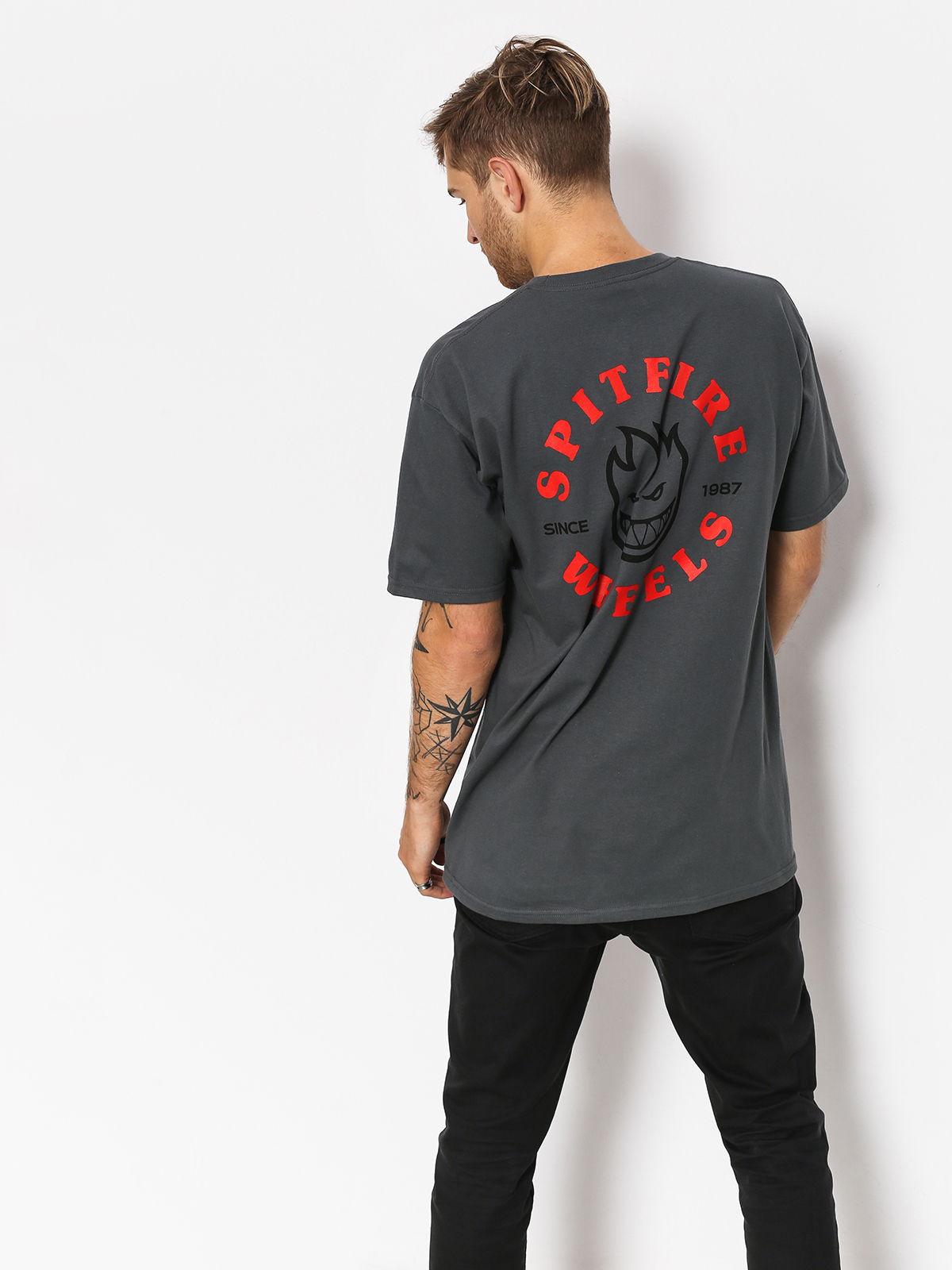 Spitfire T-shirt Classic Bghd (charcoal/red)