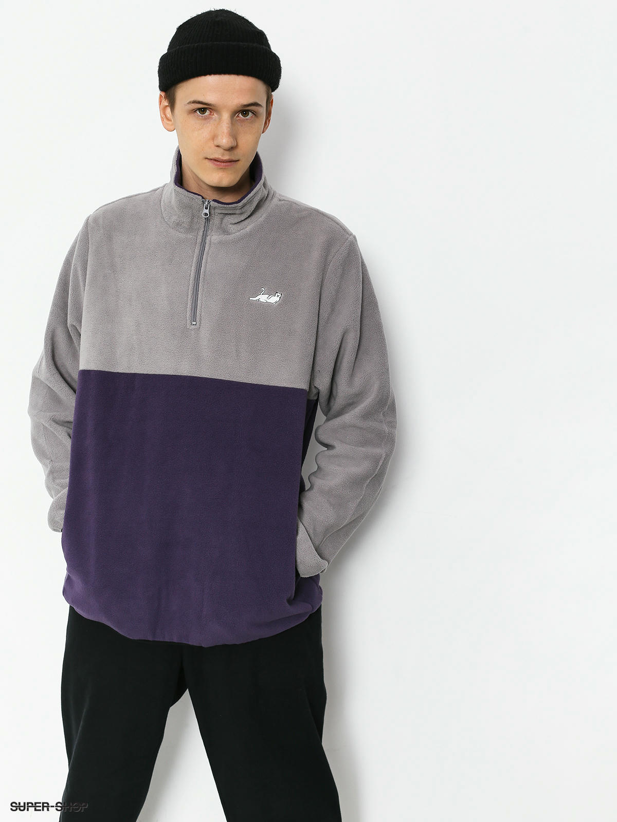 Mens RipNDip Castanza Half Zip Fleece (grey)