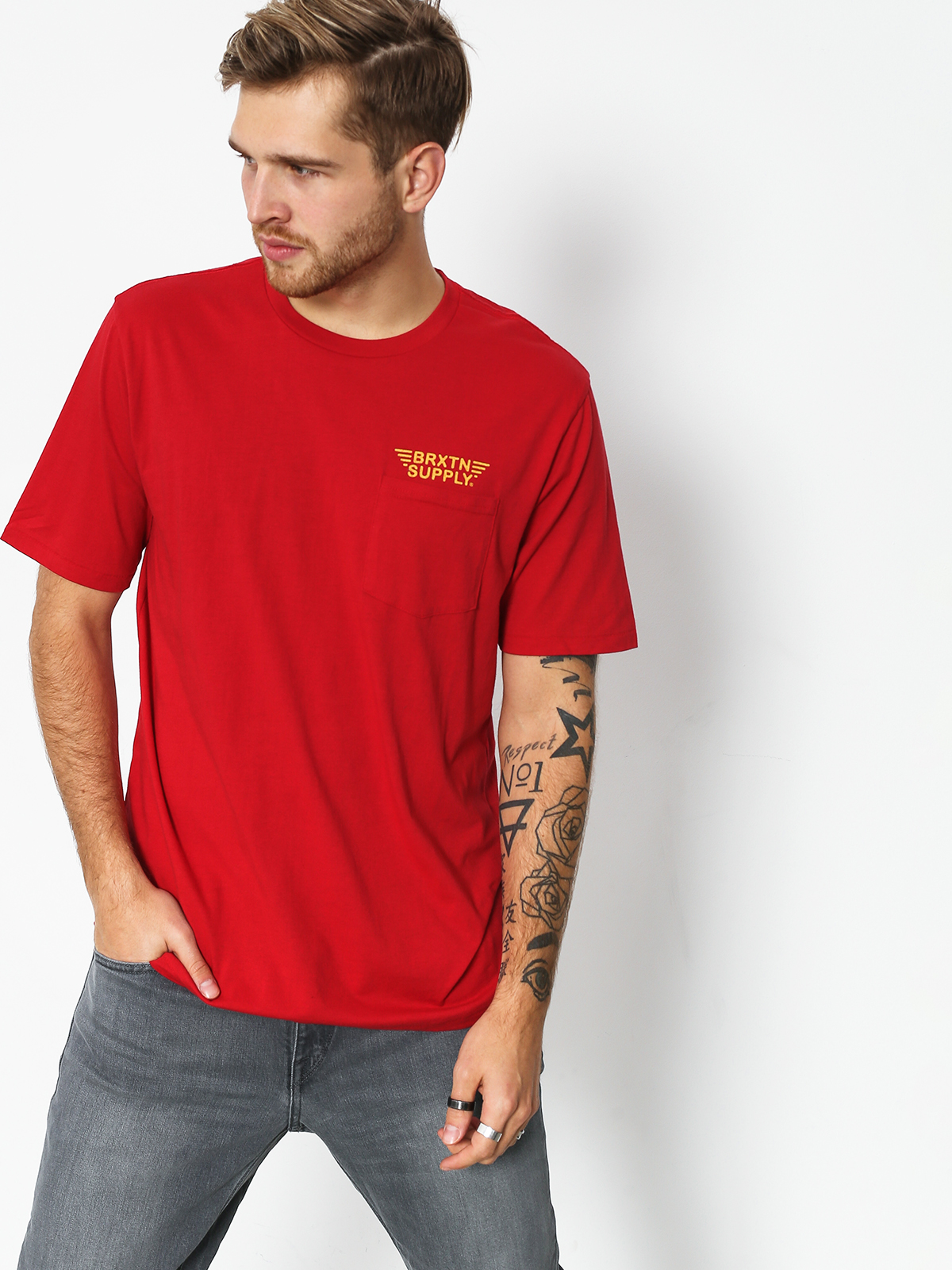Brixton Pinion Pkt T-shirt (cayenne)