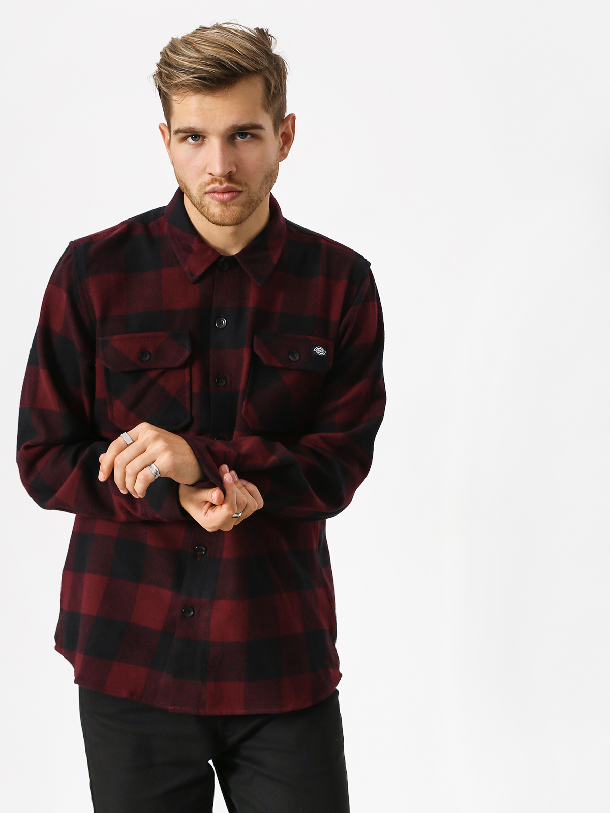 burgundy dickies shirt