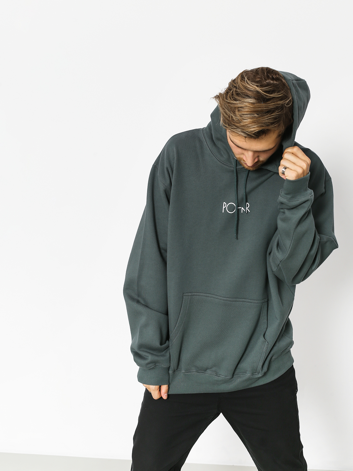 grey green hoodie