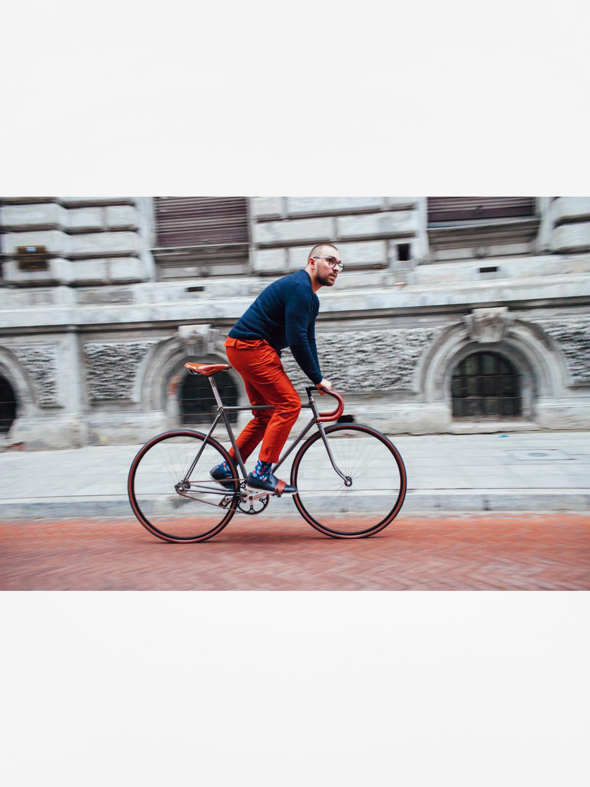 Many Mornings Socken Retro Dots (navy/orange)