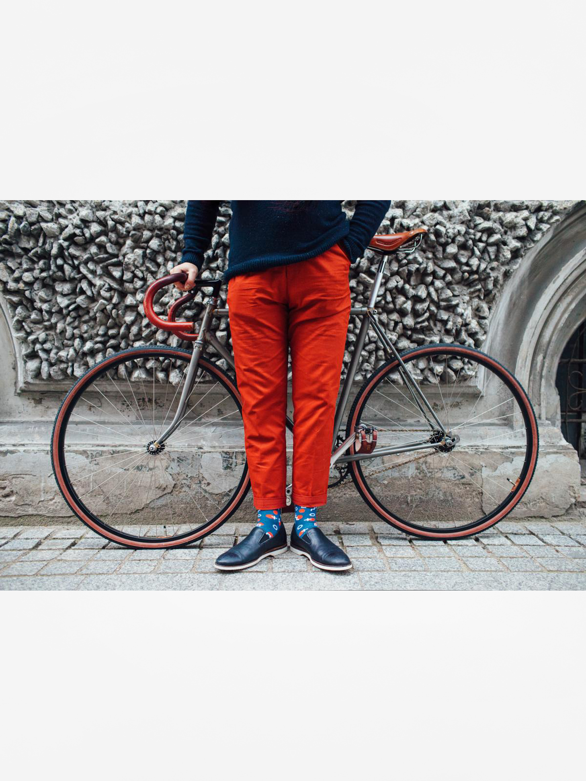 Many Mornings Socken Retro Dots (navy/orange)