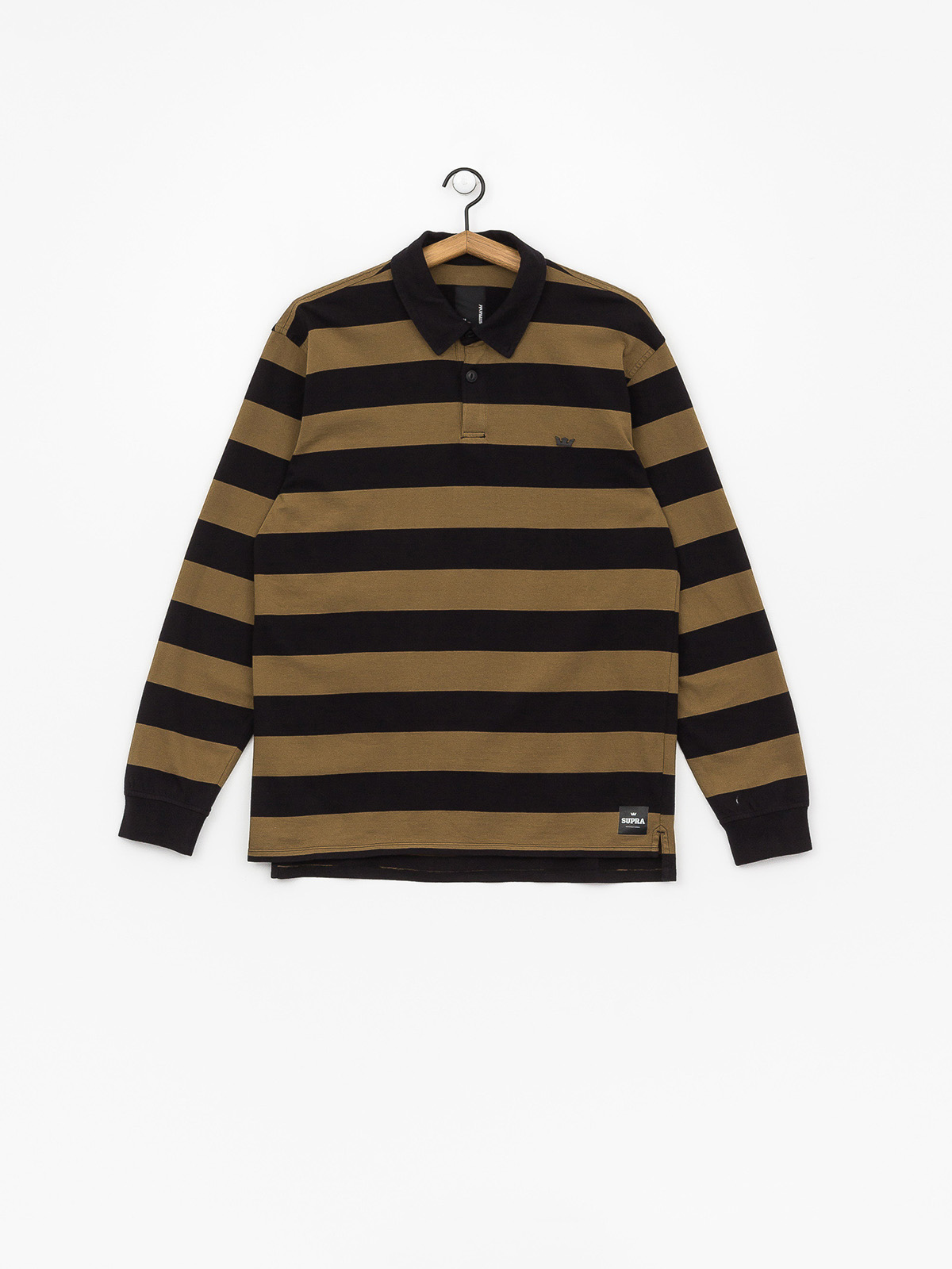 Supra Fifty Stripe Polo Longsleeve (black/olv)