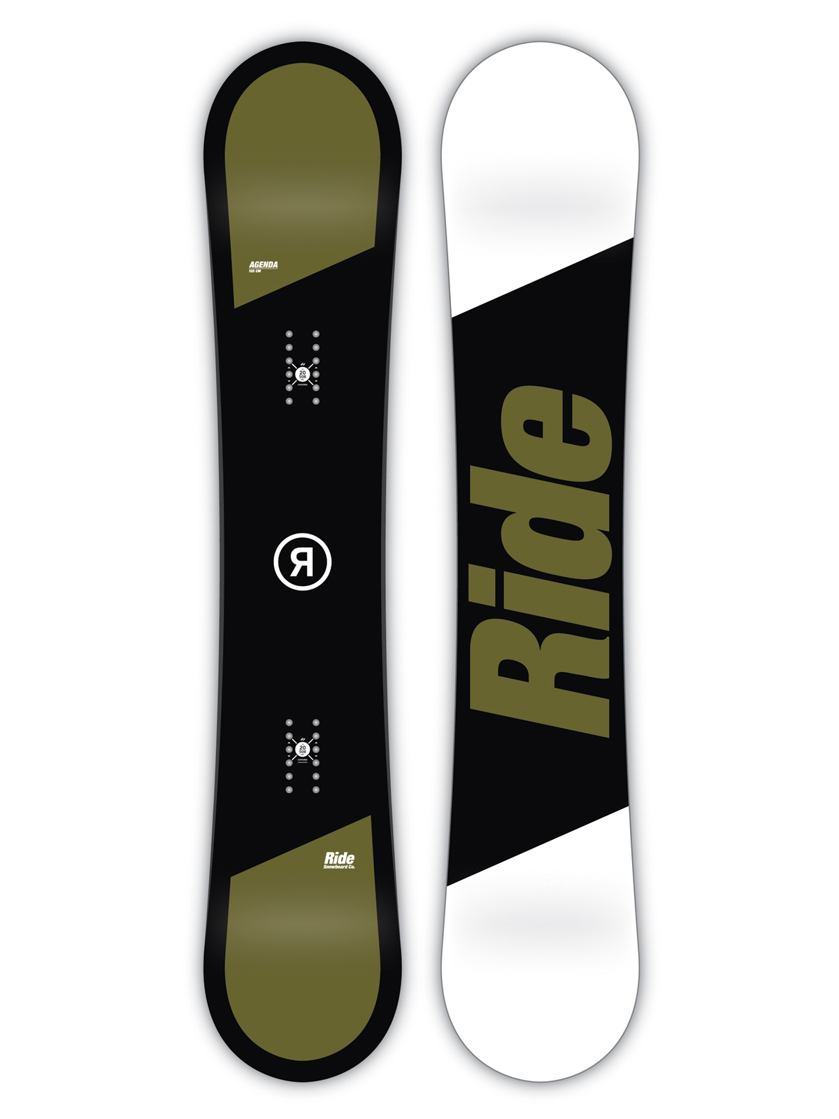 Mens Ride Snowboard Agenda (black/green/white)